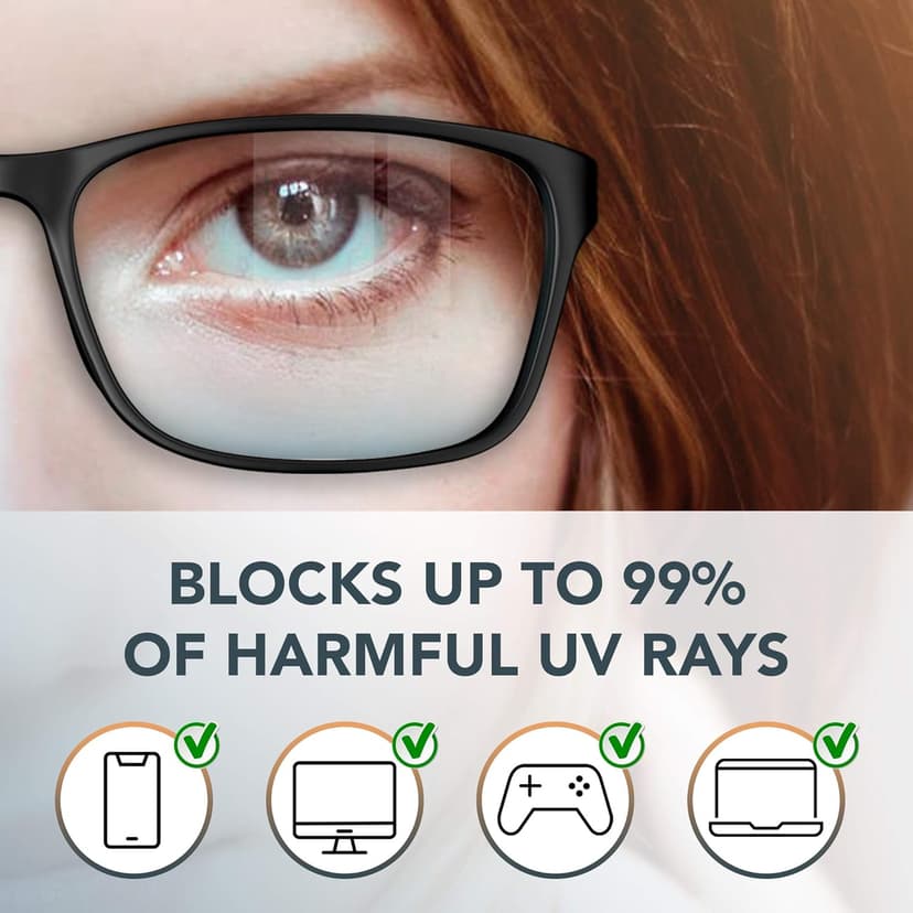 Stylish Blue Light Blocking Glasses for Women & Men – Helps Ease Digital Eye Strain & Headache from Computers, Phones w/Case