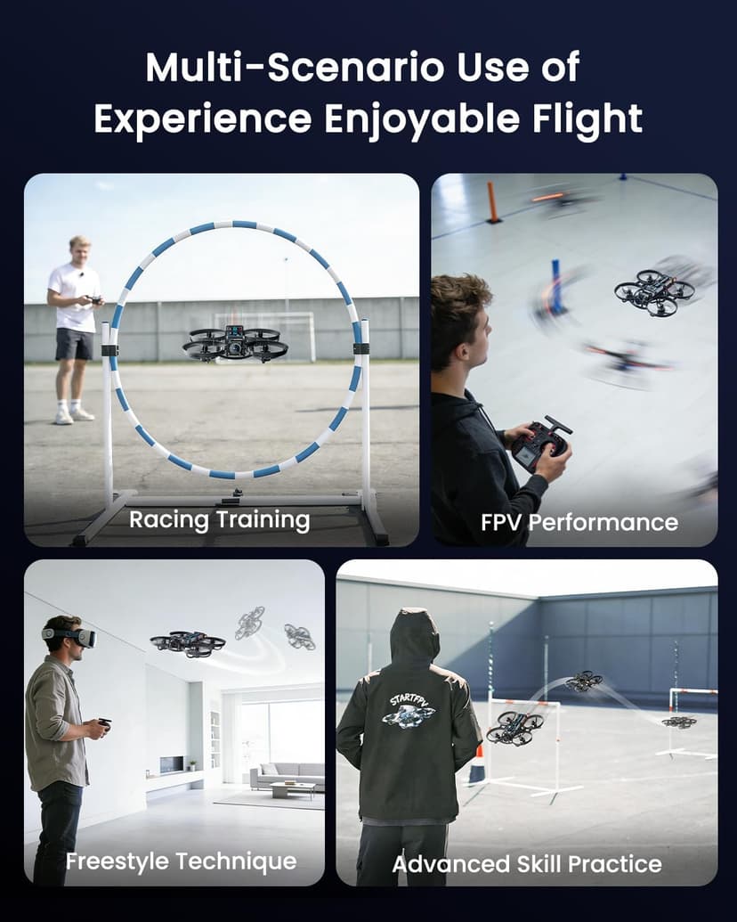 R8 ELRS FPV Whoop Drone RTF with Radiomaster Pocket Controller,4 Batteries,6In1 Charger,FOV160°,Matrix G4 5IN1 FC,0802 20000KV Brushless Motor-Ideal for FPV Freestyle Racing Training Indoor Outdoor
