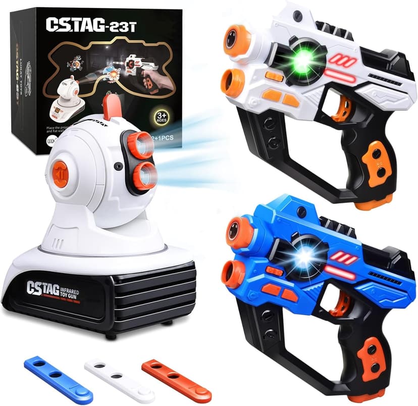 Laser Tag, 2 Lazer Toy Gun of Projector with Digital LED Score Display, Gifts for Kids, Teens, Adults, Shooting Battle Games with 3 Targets, Birthday Gift Toys for 6 7 8 9 10 11 12+Year Old Boys Girls