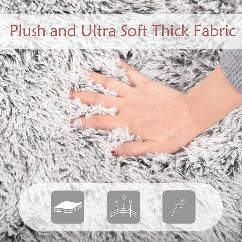 Plush Faux Fur Bean Bag Chairs, Memory Foam Filled Sofa Chair Shape Bean Bag for Adults/Teens/Kids, Ultra-Soft Lazy Sofa for Living Room Bedroom College Dorm, Grey