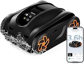 iGarden 4-in-1 Robotic Pool Cleaner, 3.6H Cordless Pool Vacuum for Inground & Above Ground Pools, Touchscreen & APP Control, Smart Navigation & Self-Parking, Cleaning Floor, Wall & Waterline, Black