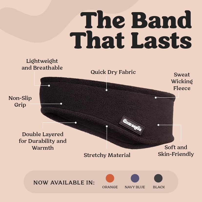 Good Bands Winter Fleece Ear Warmer Headband for Men and Women - Unisex ear muffs - Gear for Cold Weather – Perfect Head Bands for Ski, Cycling, and Running