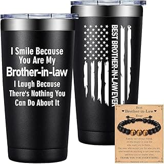 Grifarny Brother in Law Gifts - Brothers in Laws Christmas Gifts - Fathers Day, Birthday Gift for Brother in Law - I Smile Because You're My Brotherinlaw Tumbler Cup 20oz