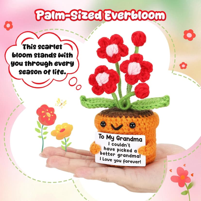 I Love You Crochet Flower Decor for Great Grandma Gigi Nana from Granddaughter Grandson Grandkids Grandparents Day Agantree art Grandma Gifts for Grandma Christmas Birthday Thanksgiving B0F626T63Q