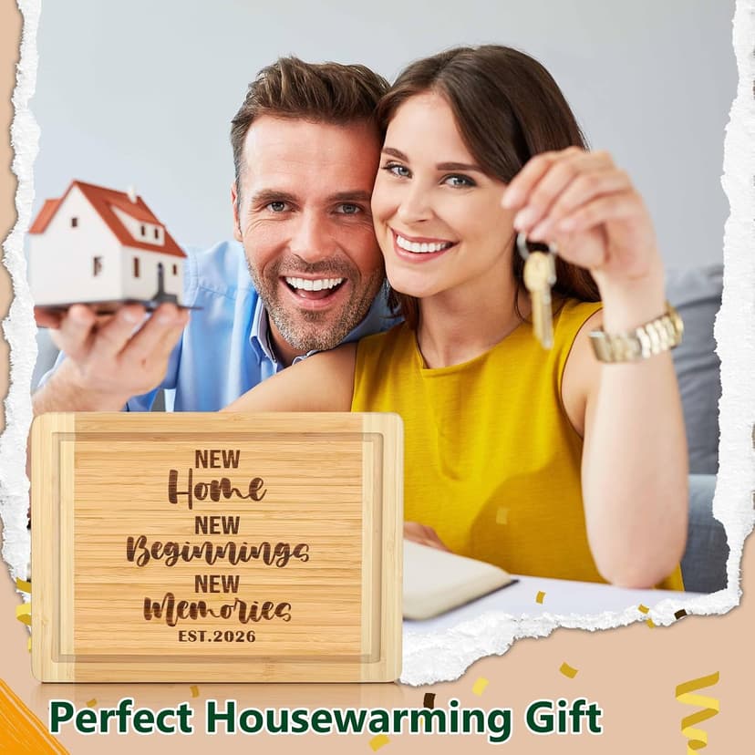 New Beginnings Gifts for Women Men Couple New Homeowner Closing New Apartment Essentials New Memories House Warming Gift New Home 2026,Engraved Cutting Board New Home Gift Ideas B0DS43P1D8