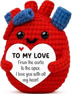 Crochet Heat Christmas Valentines Day Stocking Stuff Gifts for Girlfriend,Wedding Romantic Long-Distance I Love You Gifts for Girlfriend Gf,Anniversary Birthday Gifts for Girlfriend