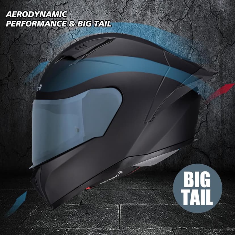 SR6 Full Face Motorcycle Helmet, Equipped with Clear & Multicolour Visors DOT Approved Street Racing Helmet