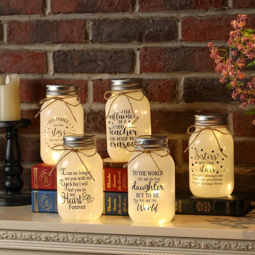 Maracco Christmas Best Friends Gifts for Women, Mason Jar Night Lights for Friend, BFF, Coworker, Friendship Gifts Friends Birthday Gifts for Women