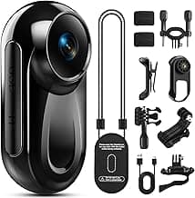 Mini Body Camera 1080P, 512G Thumb Vlogging Cam Hands-Free Recording, Action Camera with 360° Rotate Clip&Magnetic Clip, Wearable Video Recorder for Traveling/Motorcycle(SD Card Not Included) Black