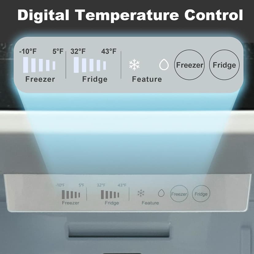 Iceblue 20.7 Cu.Ft. Side-by-side Refrigerators, 36" Full Size Refrigerator, Zoning Temperature Control Beverage Refrigerator with Freezer, Frost Free Beverage Fridge - Black Stainless Steel