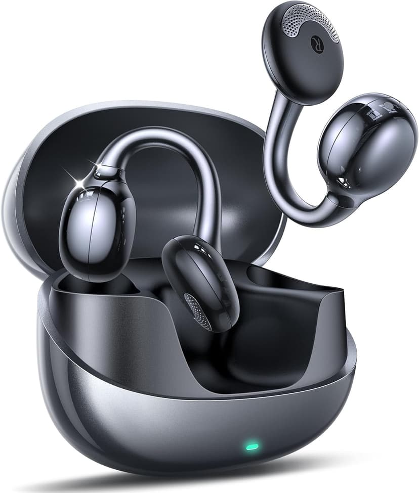 JOYROOM OE3 Clip-On Open Ear Earbuds Wireless Bluetooth Headphones for Running Workout Sport Ultra-Light Comfort Deep Bass Powerful Sound Auto L-R Recognition Multipoint Connection for Daily Use,Black