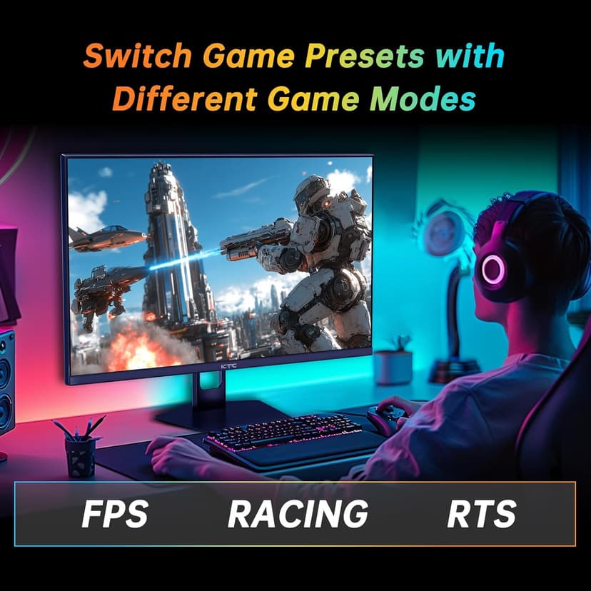 KTC 27 Inch 280Hz 240Hz Gaming Monitor, FHD 1080P PC Computer Monitor, Fast VA Panel, 1ms GTG, FreeSync G-Sync Compatible, HDR Support, 126% sRGB, HDMI and Displayport Inputs, H27E22P