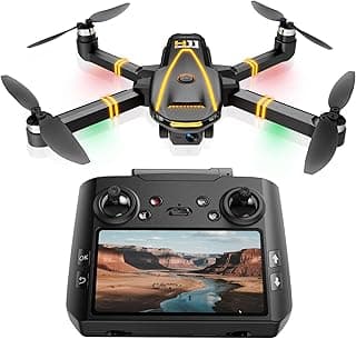 GPS Drone with EIS 4K Camera for Adults Kids, RC Drones with 4.5 inch HD Screen on Controller,Auto Return,2 Batteries for 45 min Flight Time,Long Range Transmission,Circle Fly and Follow Me Mode,Foldable Quadcopter for Beginner Kids Gifts Toy,Under 249g