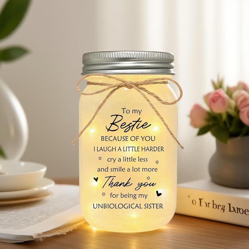 Best Friend Birthday Gifts for Women, Mason Jar Night Lights - Christmas Mother's Day Birthday Gifts for Women Friendship