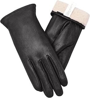 Vislivin Full-Hand Womens Touch screen Gloves Genuine Leather Gloves Warm Winter Texting Driving Glove