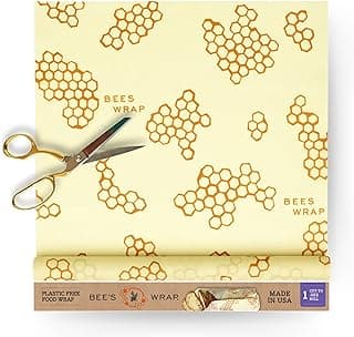 Bee's Wrap Beeswax Wraps for Food - Cut to Size 14x52" Wax Paper Roll - Made in USA Reusable Waxed Paper & Bowl Covers - Organic & Eco-Friendly Alternative to Aluminum Foil & Plastic Wrap, Honeycomb