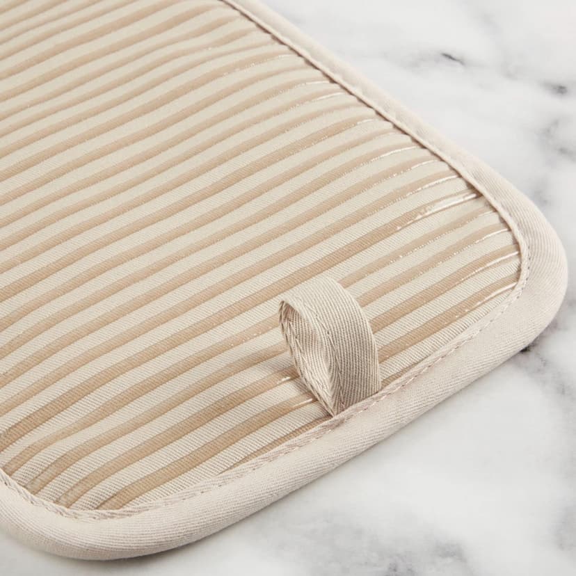 KITCHENAID Quilted Cotton Terry Cloth Oven Mitt, Pot Holder, Kitchen Towel 4-Pack Set, Heat Resistant, Silicone Grip, 16"x26", 7"x13" & 7"x10", Milkshake Tan B0BMKJFFP1