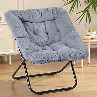 Sweetcrispy Comfy Chair for Adults, Foldable Living Room Chair, Soft Faux Fur Lounge for Bedroom Dorm Rooms, Comfortable Reading Chair for Teens, X-Large