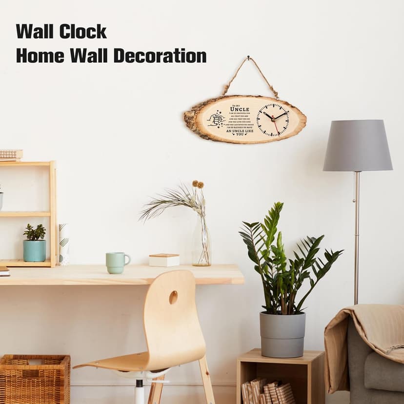 BeauGift Uncle Gifts, Christmas Wooden Clock Gifts for Uncle from Niece Nephew, Best Uncle Ever Gifts Idea for Birthday Christmas Fathers Day