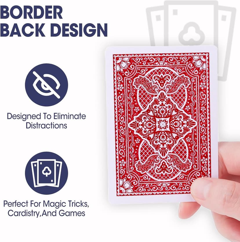 Playing Cards, 26 Decks of Cards Bulk Standard Size Poker Cards, Perfect for Classic Card Games, Party Games, Blackjack, Card Games for Families & Magic Performances (Red/Blue)