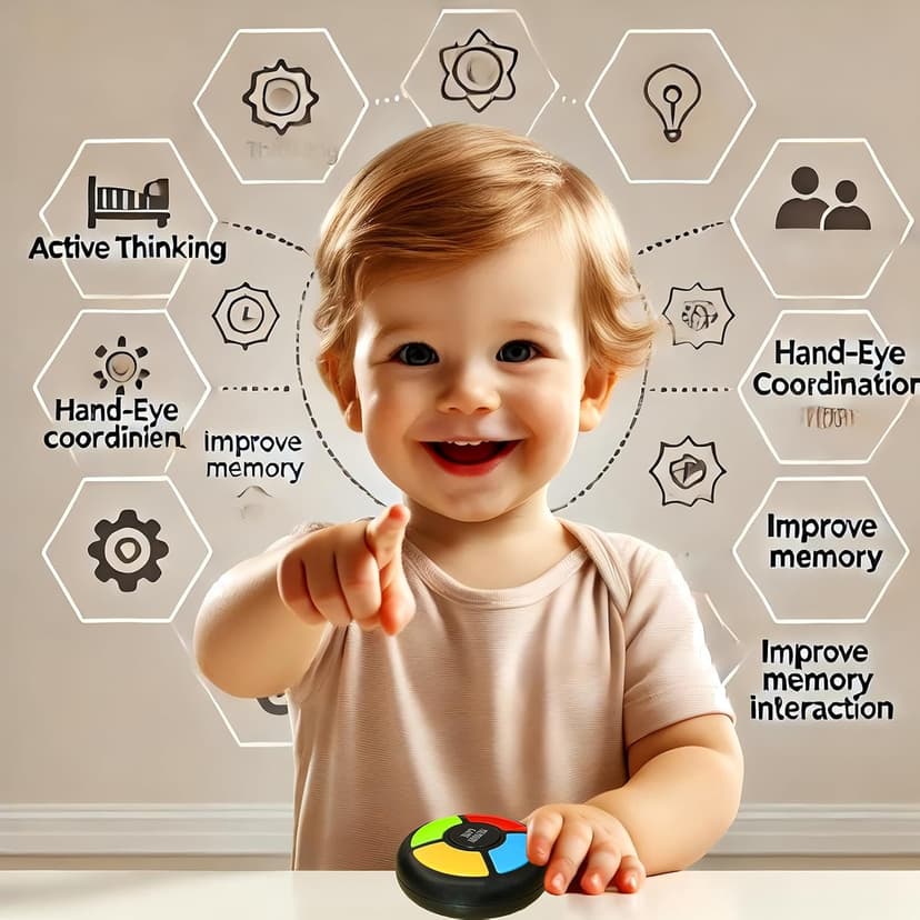 tingbowie Memory Game Handheld Electronic Toy, Color Memorizing with Lights and Sounds