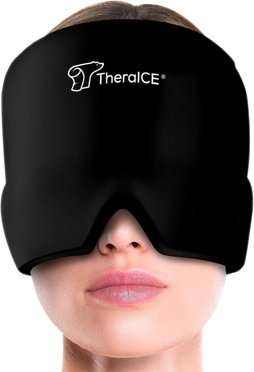 Soothing Cold Compress Gel for Sinus Tension, Stress, Hangover and Puffy Eyes, a Great Birthday Gift for Mom or Her TheraICE Migraine Relief Cap, Headache Hat Ice Pack Mask, Cooling Head Wrap B082WN9NJL