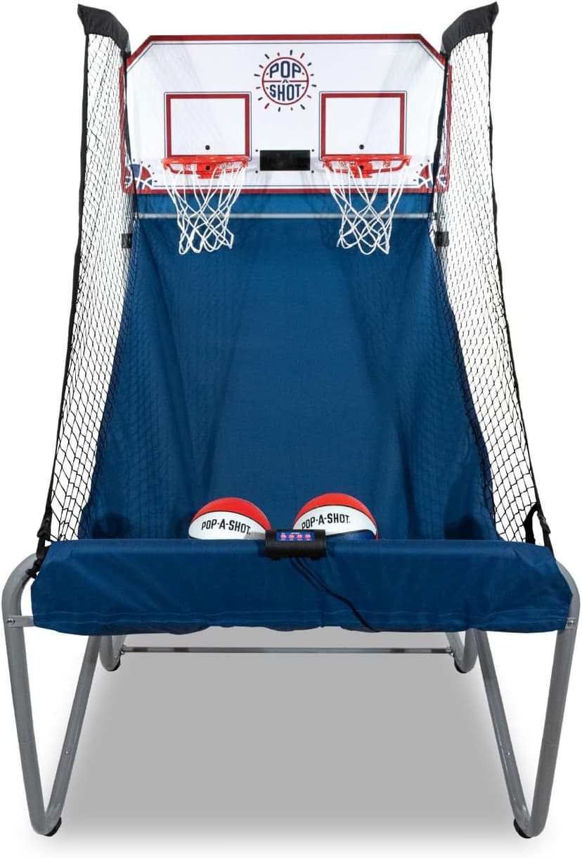 Pop-A-Shot - Home Dual Shot | Arcade Basketball Game for Home | Sensor Scoring Hoop, 16 Game Modes, 7 Balls | Foldable for Easy Storage | Fun for All Players
