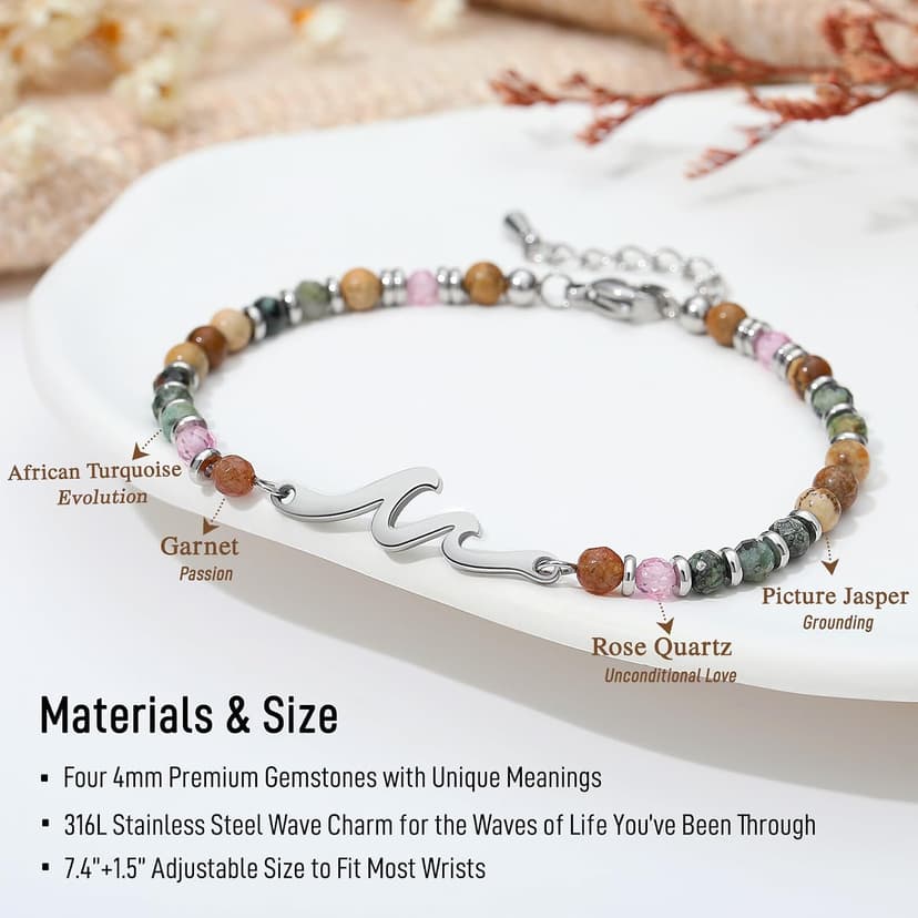 TONY & SANDY Friend Gifts for Women, Unique Birthday Gifts for Women, Sister Gift from Sister, Wave Bracelet, Christmas Stocking Stuffers for Woman Female, Bestie Friendship Bracelets B0FLY7Z4HJ