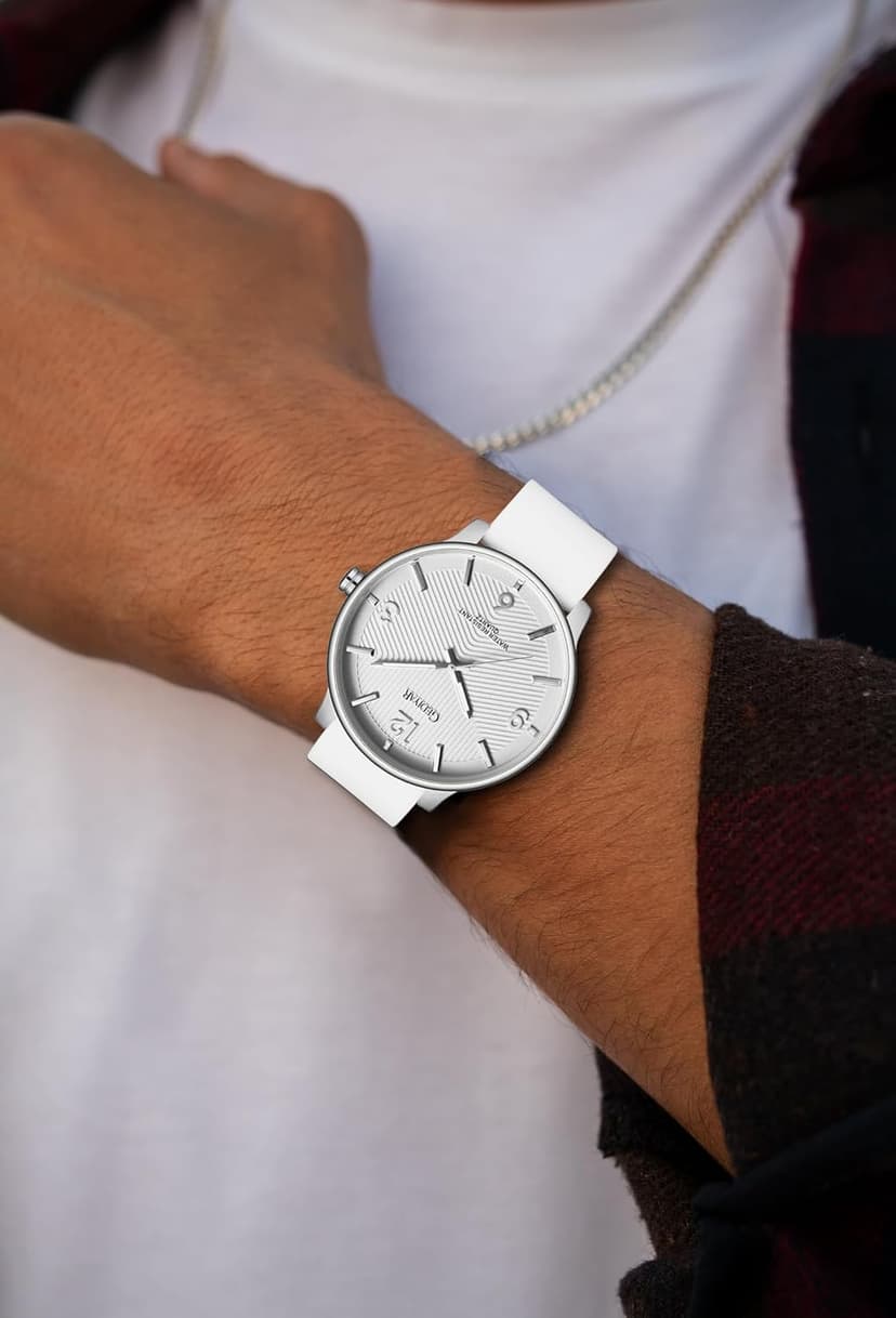 GEDIYAR Men's Fashion Minimalist Wrist Watch Waterproof Watches Simple Ultra Thin Analog Quartz Silicone Watch for Men