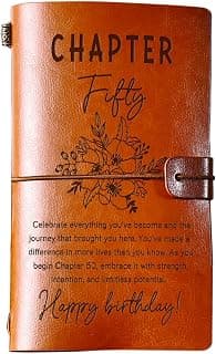 50th Birthday Decorations for Women, 50 Year Old Birthday Gifts Refillable Notebook, Turning 50 Fifty 1976 Bday Presents 50th Birthday Gifts for Hers, Chapter 50 Journal for Women B0FSKNHGKG