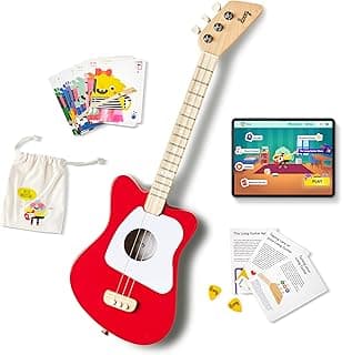 Loog Mini Acoustic kids Guitar for Beginners 3-strings Ages 3+ Learning app and lessons included