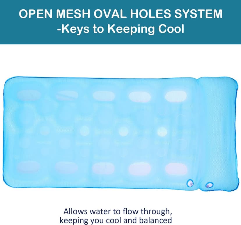 FindUWill Oversized Pool Float Lounge, 72" X 37" Extra Large Fabric-Covered Pool Floats for Adults, Inflatable Contour Lounger with Headrest Ultra-Comfort Cooling Pool Raft (XL, Monstera)