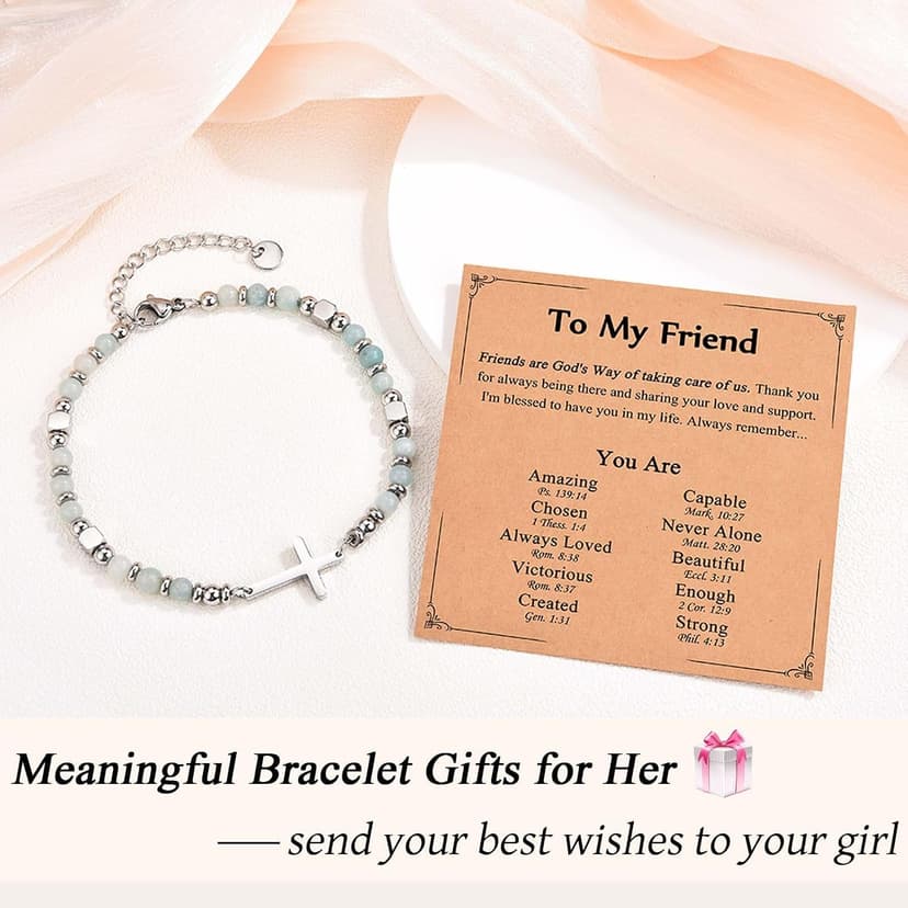 Daughter Granddaughter Sister in Christ Friend Niece Gifts on Birthday Christmas Easter Valentines Day Graduation Religious Cross Bracelet for Women Girls, Christian Gifts B0DJXSMMPZ
