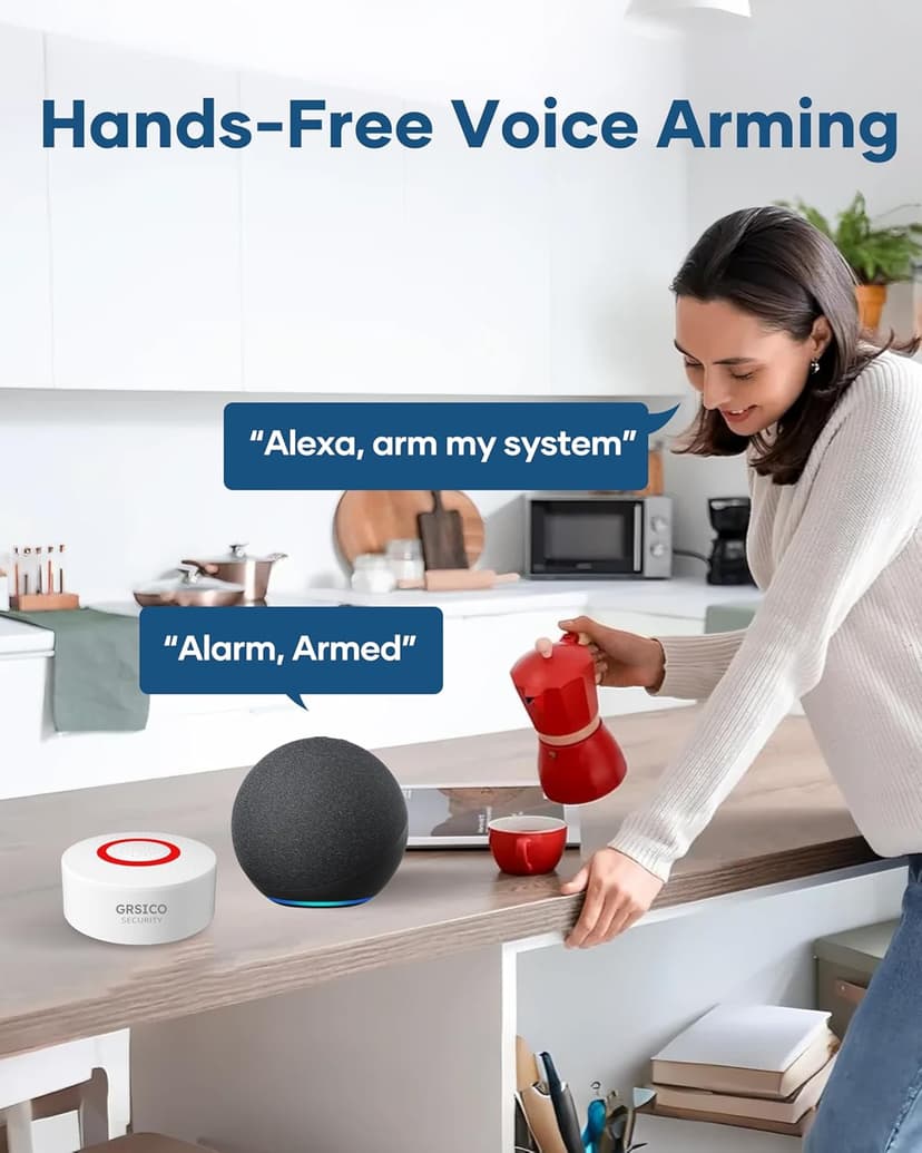 9-Piece Home Security System, WiFi Wireless Alarm System, 120dB Siren Alert, DIY Smart Security System for House and Apartment, Smart Life App Control, No Monthly Fee, 2.4GHz WiFi