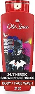 Old Spice Body Wash for Men, Batman: Dark Night, 3X Defense, 24/7 Shower Fresh with Lasting Scent, Cleansing 2-in-1 Body & Face Wash, Smell Like a Hero, Black Cherry and Nightfall Scent, 24 oz