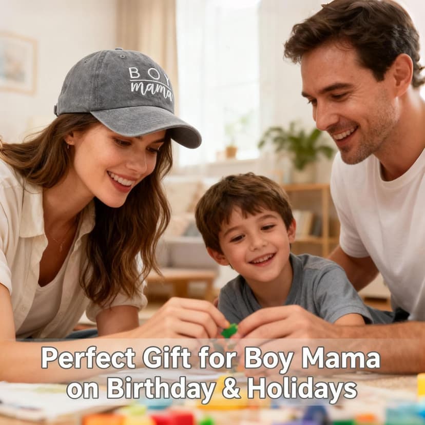 Waldeal Women's Embroidered Baseball Cap Boy Mama Mom Gift Vintage Distressed Dad Hat