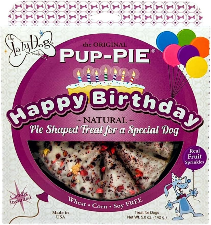 The Lazy Dog Pup-Pie - Original Pup-Pie - Happy Birthday Dog Treat for a Special Dog, 5 oz.