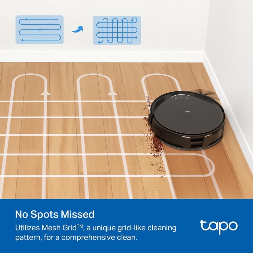Tapo Ultra-Slim LiDAR Smart Navigation Robot Vacuum and Mop with Self-Emptying Dock, 5300Pa Max, 97%+ Dust Pickup Rate, Self-Charging, Compatible with Alexa & Google Home, RV20 Max Plus
