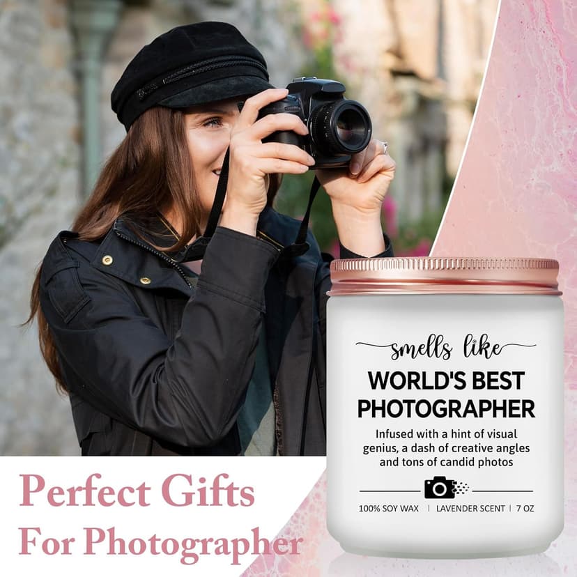 Photographer Gifts - Photography Gifts for Women, Wedding Photographer Candle - Lavender Scented Candles
