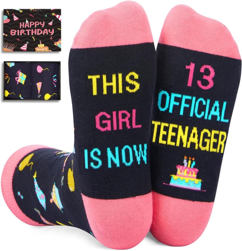 HAPPYPOP Official Teenager Girl Birthday Gifts - 13 Year Old Teen Girls Sock Gifts