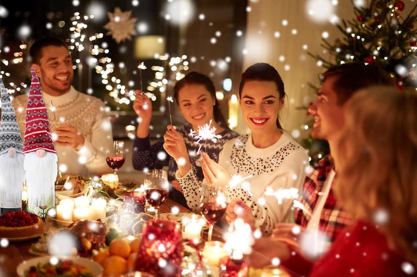 Christmas Wine Bottle Covers, 4 Pack Handmade Gnomes Wine Bottle Toppers Decorative for Holiday Xmas New Year Table Decor Party Gift