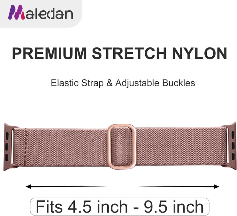 Maledan 10 Pack Stretchy Solo Loop Compatible with Apple Watch Band 40mm 38mm 41mm 42mm 44mm 45mm 46mm 49mm Women Men,Soft Nylon Elastic Braided Strap for iWatch Series 11 10 9 8 7 6 5 4 3 2 1 SE Ultra