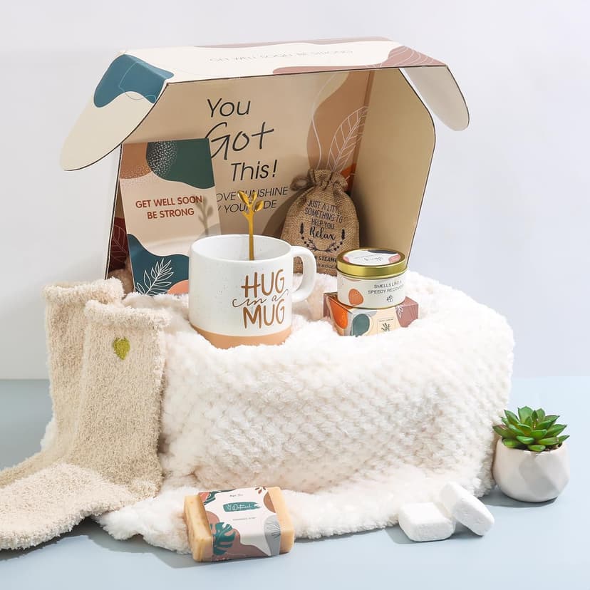 Get Well Gifts for Women Feel Better Gifts Baskets for Women After Surgery Cancer Care Gifts for Friend Sick Chemo Care Package Encouraging Pamper Comfort Wellness Box For Her