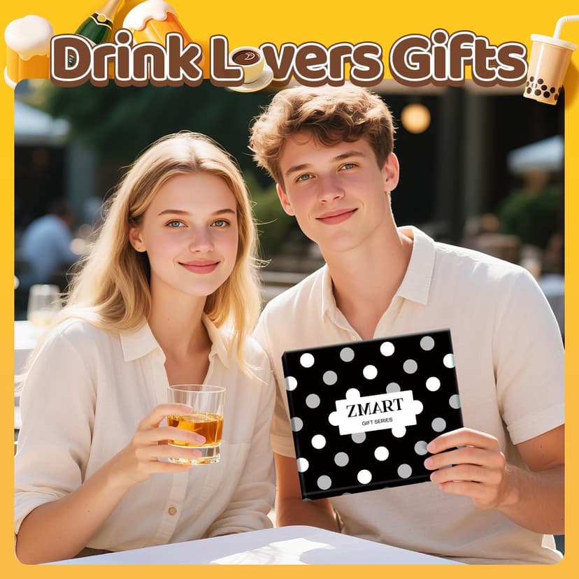 Zmart Drink Gifts for Men - Scotch Whiskey Socks for Drink Lovers, Beer Coffee Gifts