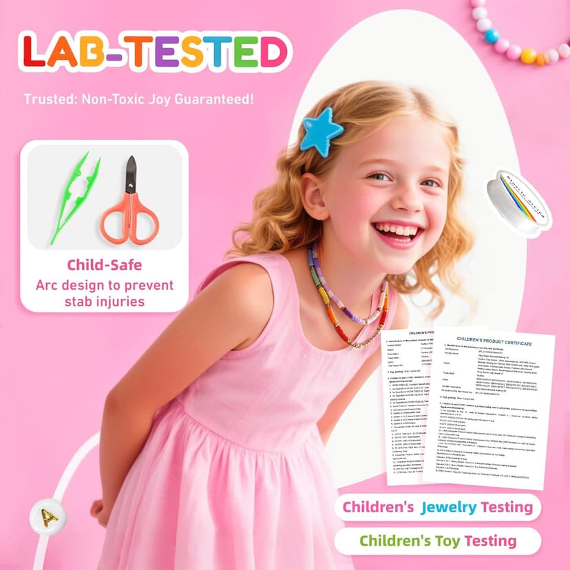 Redtwo 5100 Clay Beads Bracelet Making Kit, Flat Preppy Beads for Friendship Jewelry Making,Polymer Heishi Beads with Charms Gifts for Teen Girls Crafts for Girls Ages 8-12