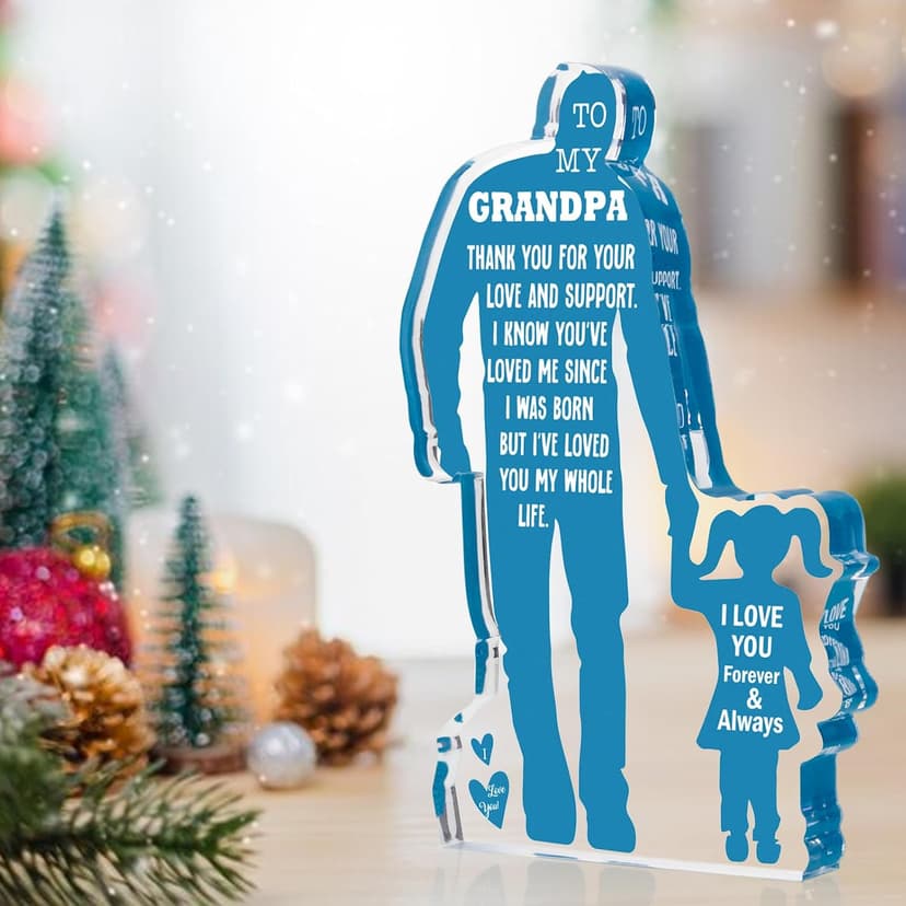 Grandpa Gifts from Granddaughter Birthday Gifts Idea for Grandfather from Granddaughter Best Grandpa Ever Gifts to My Grandpa Christmas Fathers Day Gift for Granddad Papa Acrylic Plaque Sign B0DBQS9HVD