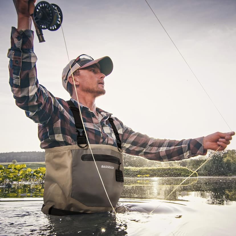 BASSDASH FW08 Men’s Breathable Waders Waterproof Fly Fishing Chest Fishing