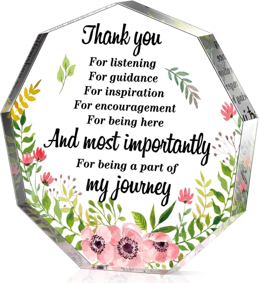 Appreciation Gifts with Inspirational Quotes Gift for Coworker Employee Nurse Acrylic Xmas Desk Decor for Teacher Leader Boss Yinder Acrylic Christmas Appreciation Thank You Gifts, Nonagon Poppy B0BLGD4QTQ