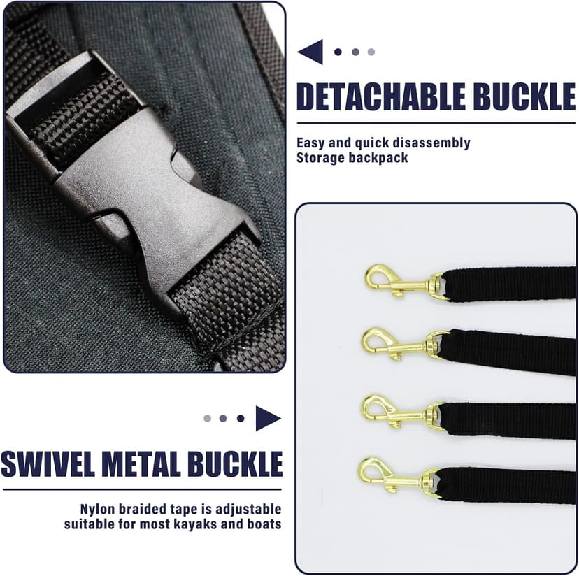 Thickened Kayak Seats - Premium Shockproof Seats with Back Support for Kayaking, Canoeing, Fishing, Paddle Boarding - Comfort, Versatility and Extra Storage
