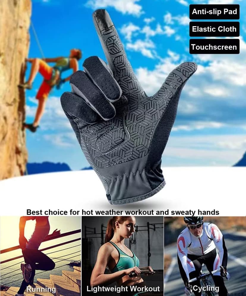 SUJAYU Full Finger Hiking & Cycling Gloves - Thin Gloves for Men & Women - UV Protection, Great for Adult Bikes, Driving & Gym